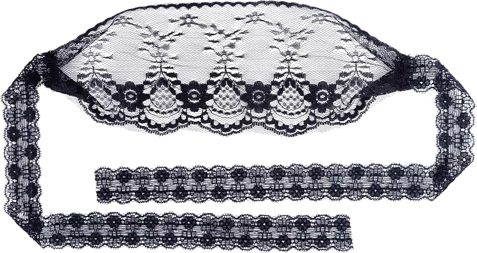 Women’s Black Lace Eye Mask with Star Eyes