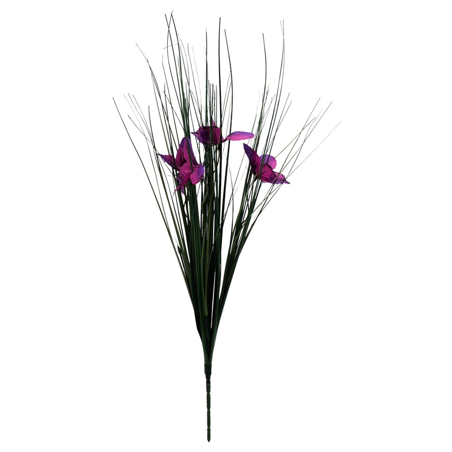 4-Stem Onion Grass Bushes with Fabric Butterflies 20x5.25 in (36)