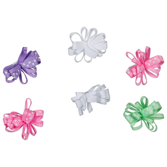 Polka-Dotted Baby Loop Bow Barrettes, 3-ct. Packs (Pack of 36)