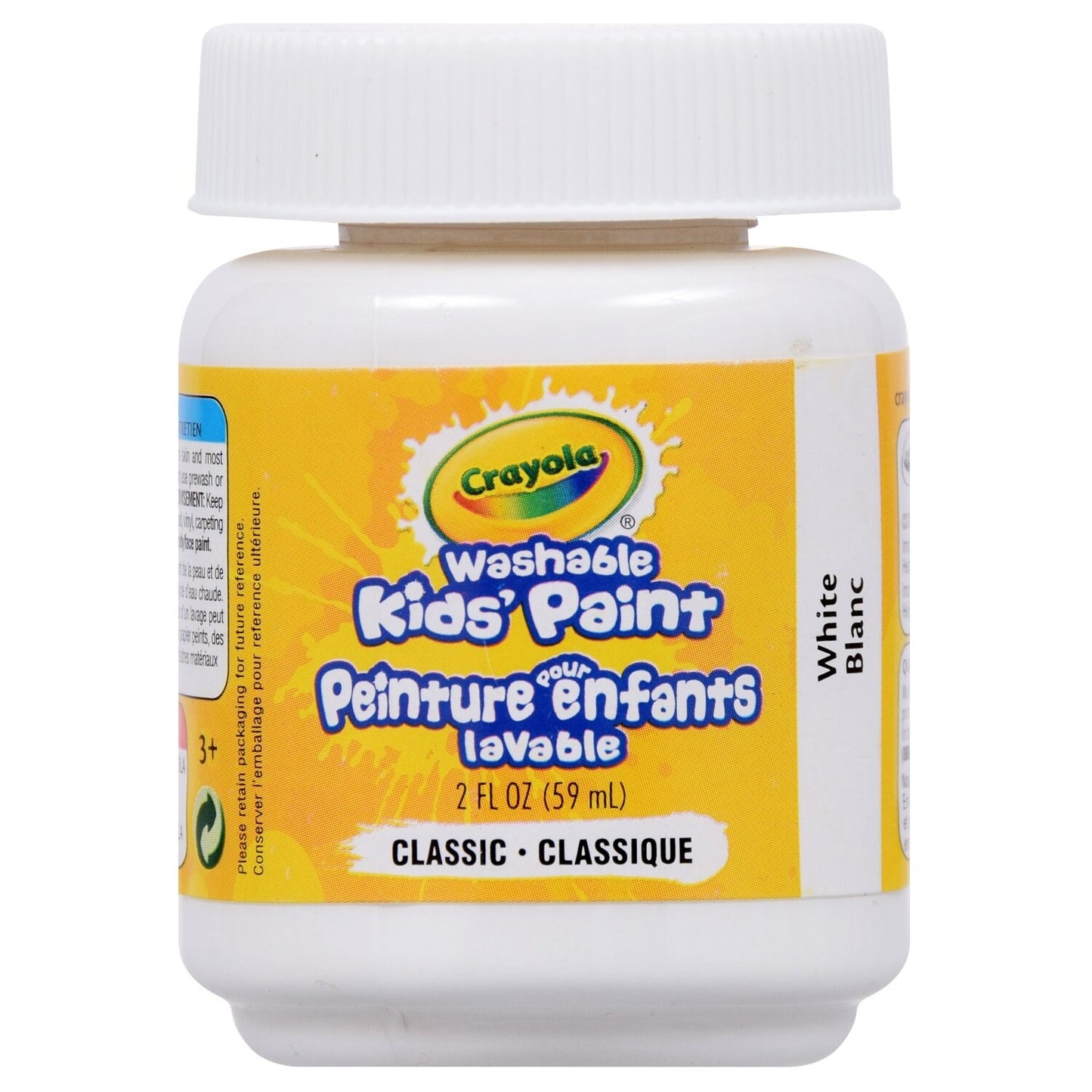 Crayola Washable Kids White Paint, 2 fl.oz. Containers (Pack of 12)