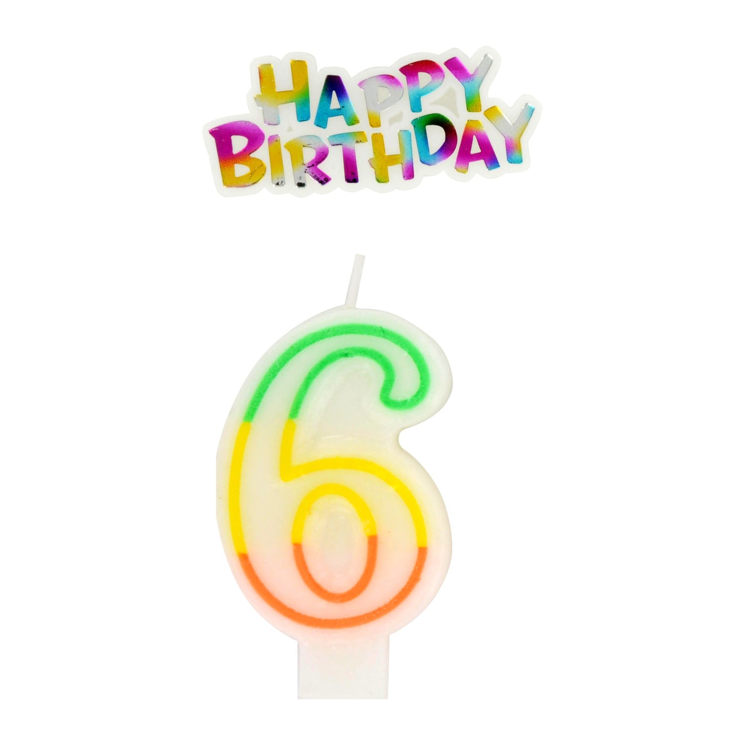 Number 6 Birthday Candles with Cake Decor, 2-pc. (Pack of 12)