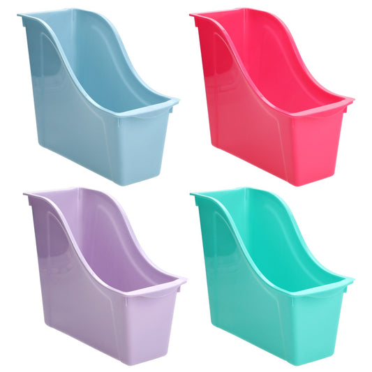Teaching Tree Colorful Plastic Book Bins, 10x8.5x2.75 in. (Pack of 24)