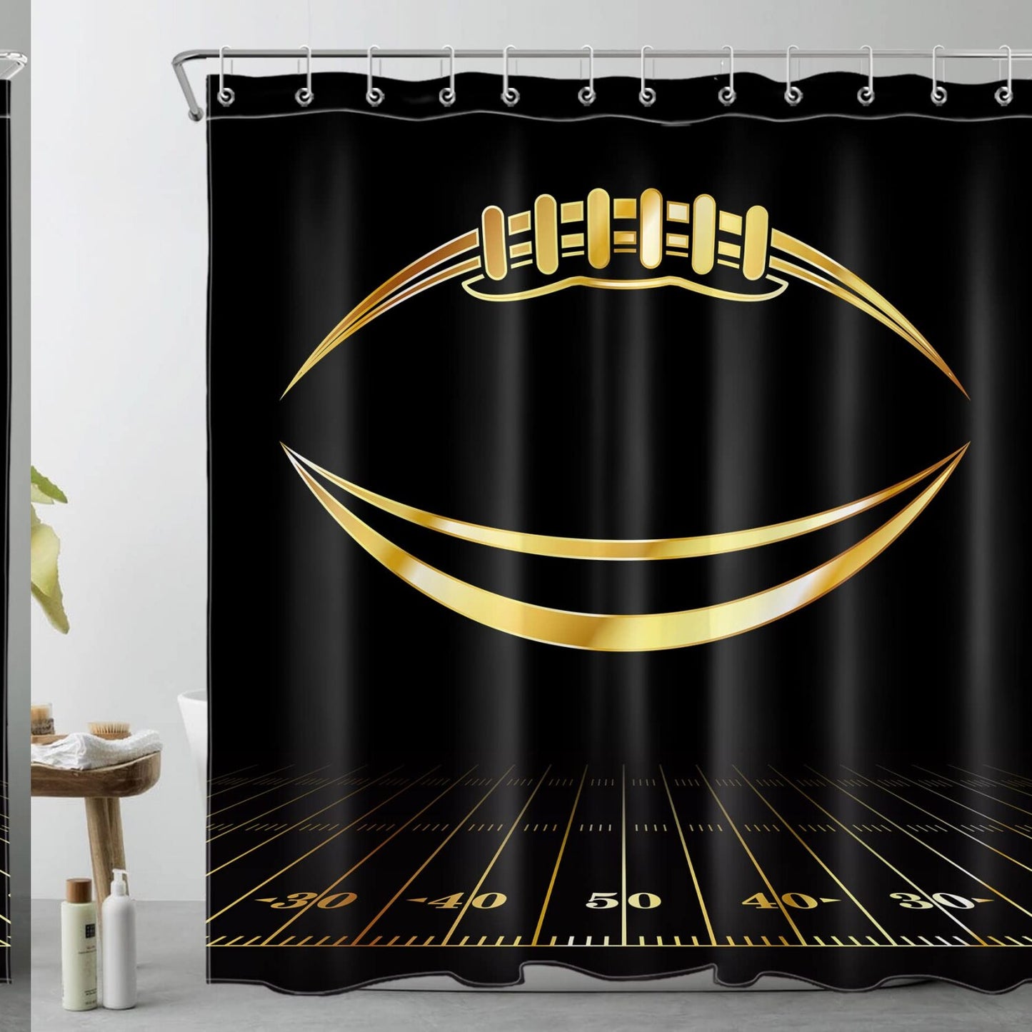 Football Watercolor Shower Curtain 70x70 Inch