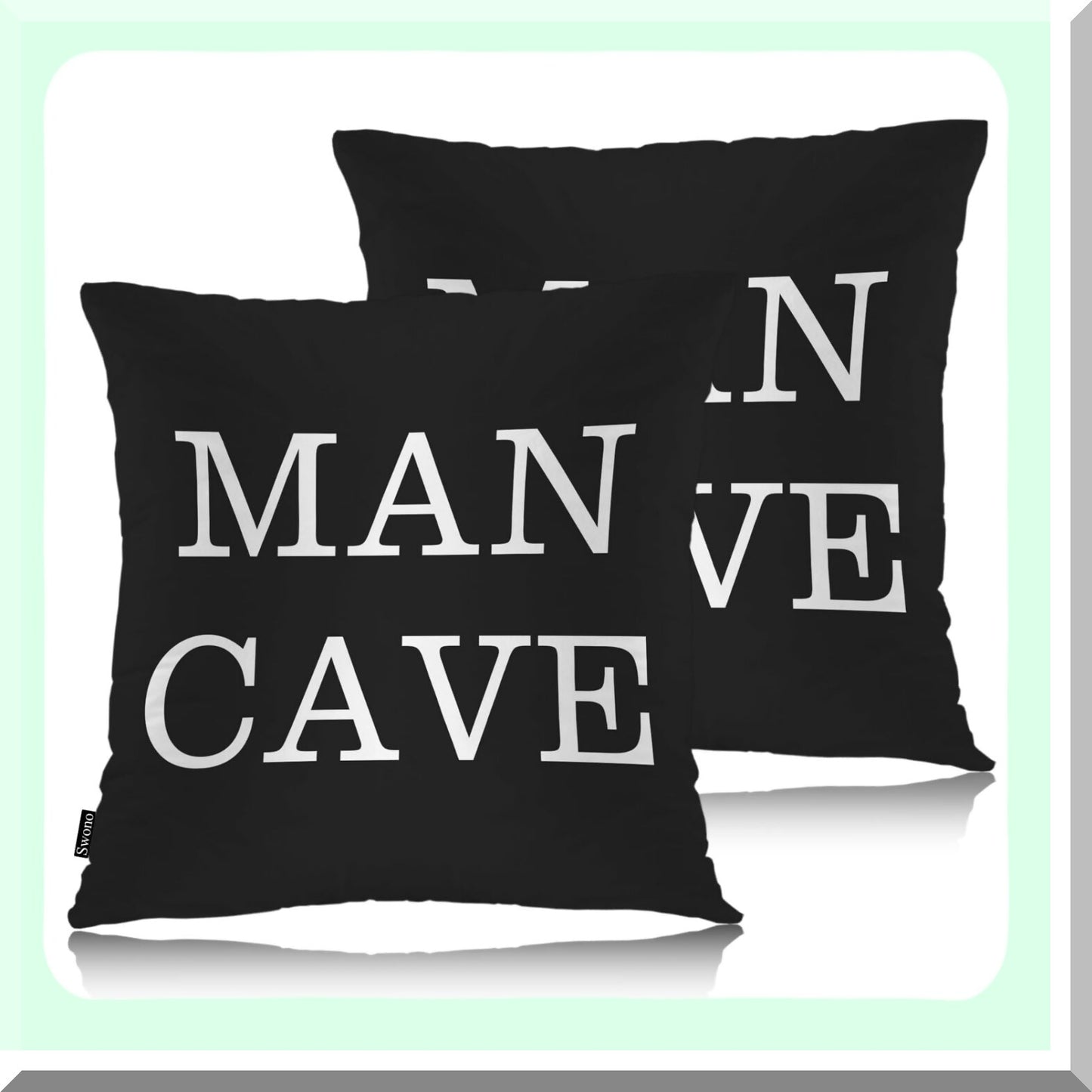 Funny Quote Boho Pillow Covers - Set of 2 Decorative Throw Pillows for Man Cave - Outdoor Indoor Cushion Cases for Livingroom Bedroom - 18"X18" White Black - Man Woman Gift