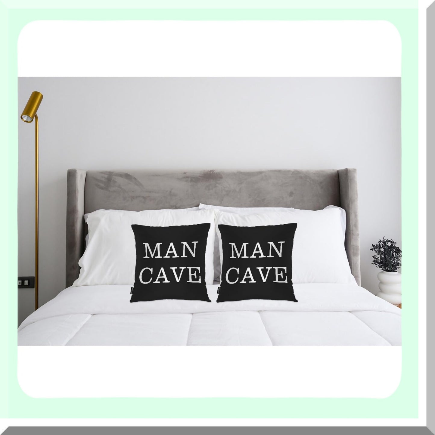 Funny Quote Boho Pillow Covers - Set of 2 Decorative Throw Pillows for Man Cave - Outdoor Indoor Cushion Cases for Livingroom Bedroom - 18"X18" White Black - Man Woman Gift