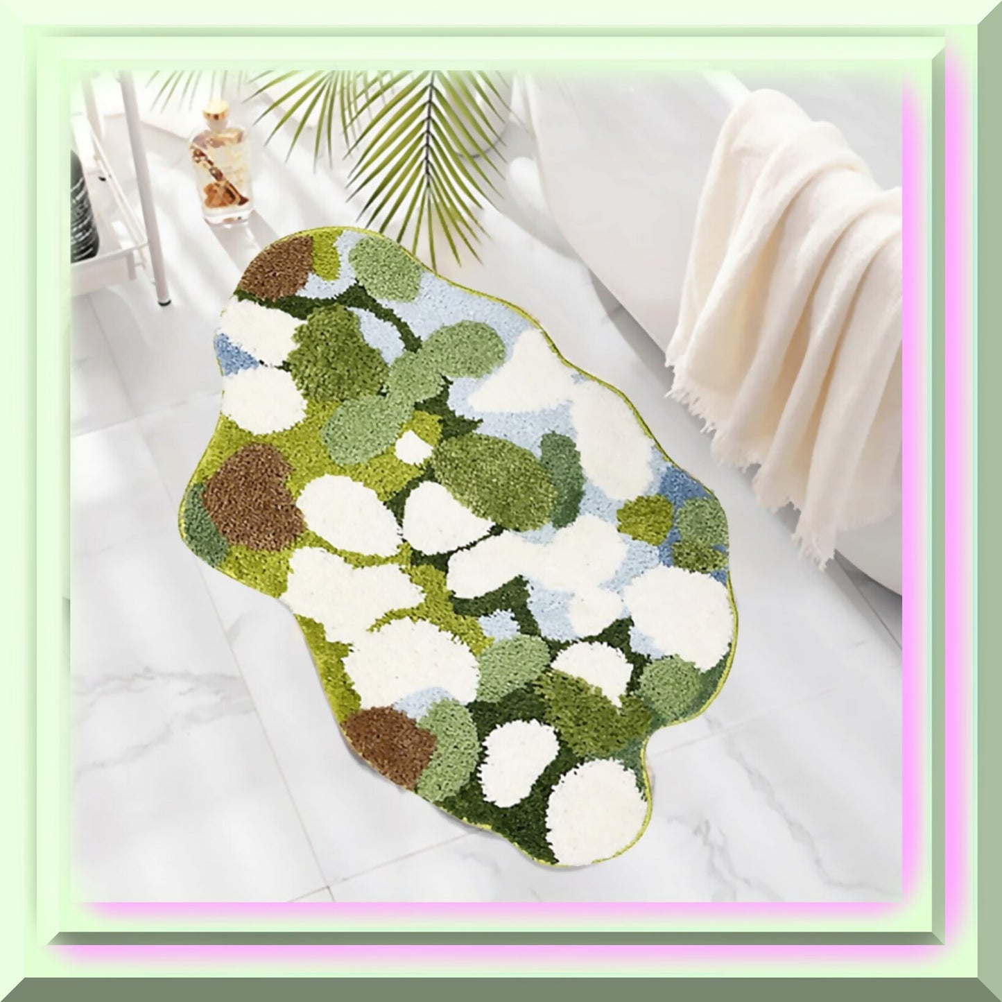 Moss Bath Mat 35x24 Inches Non Slip