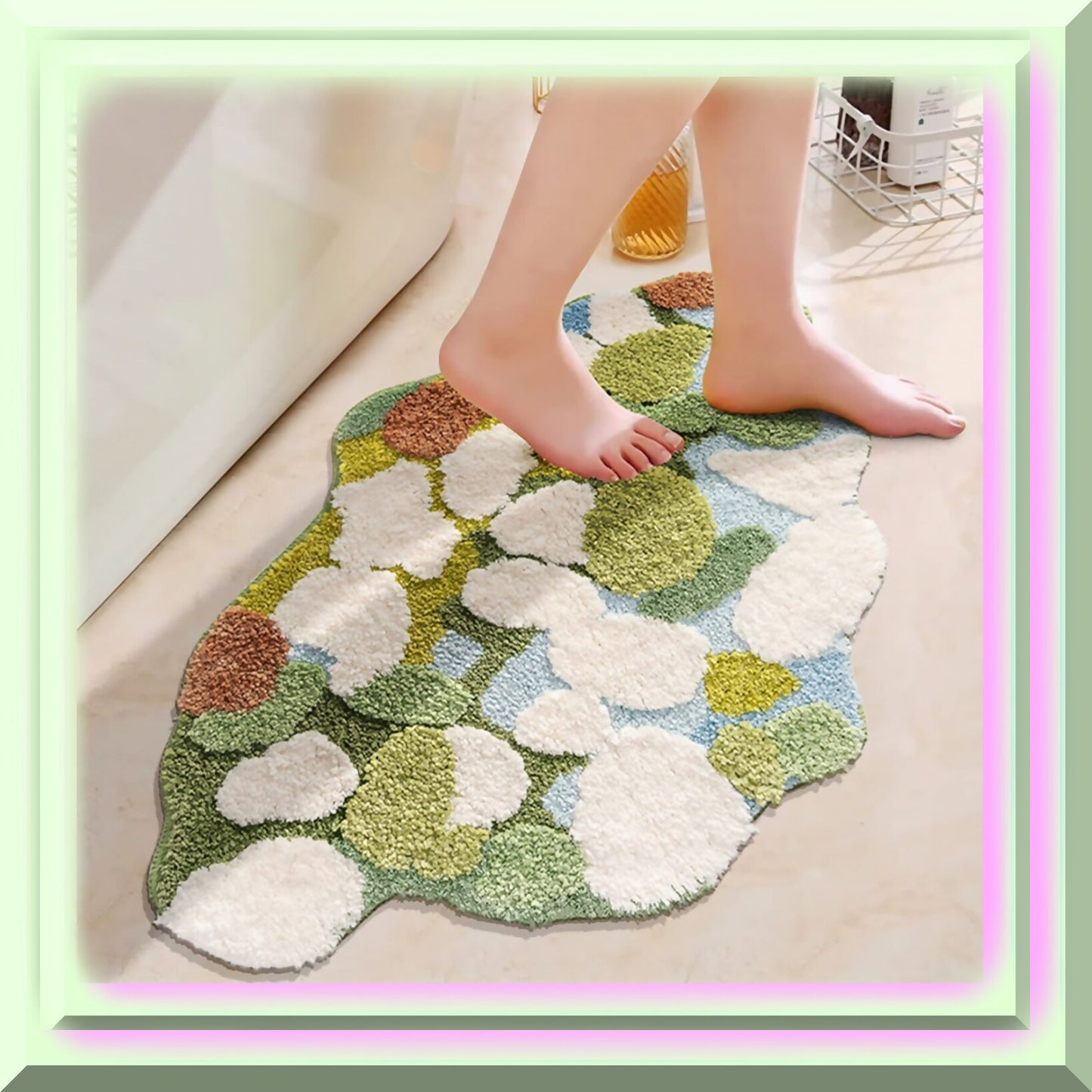 Moss Bath Mat 35x24 Inches Non Slip