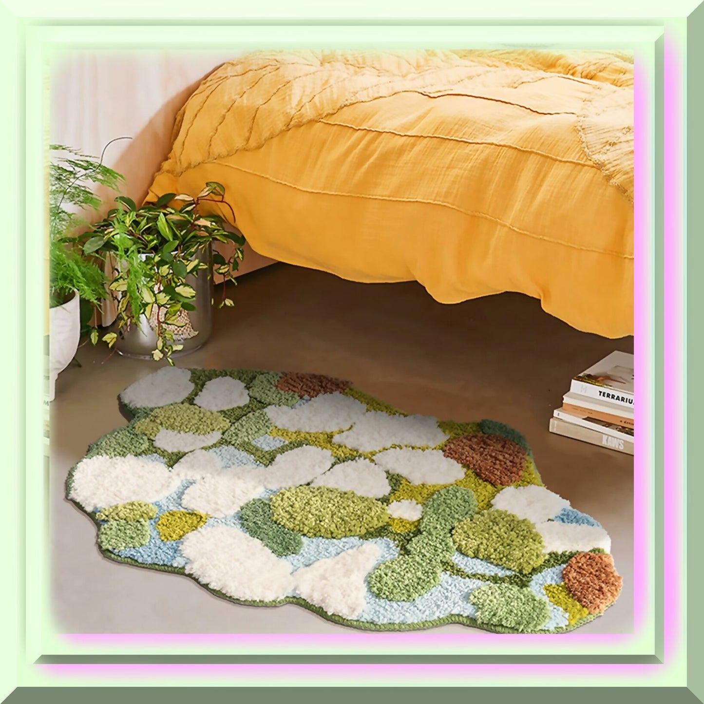 Moss Bath Mat 35x24 Inches Non Slip
