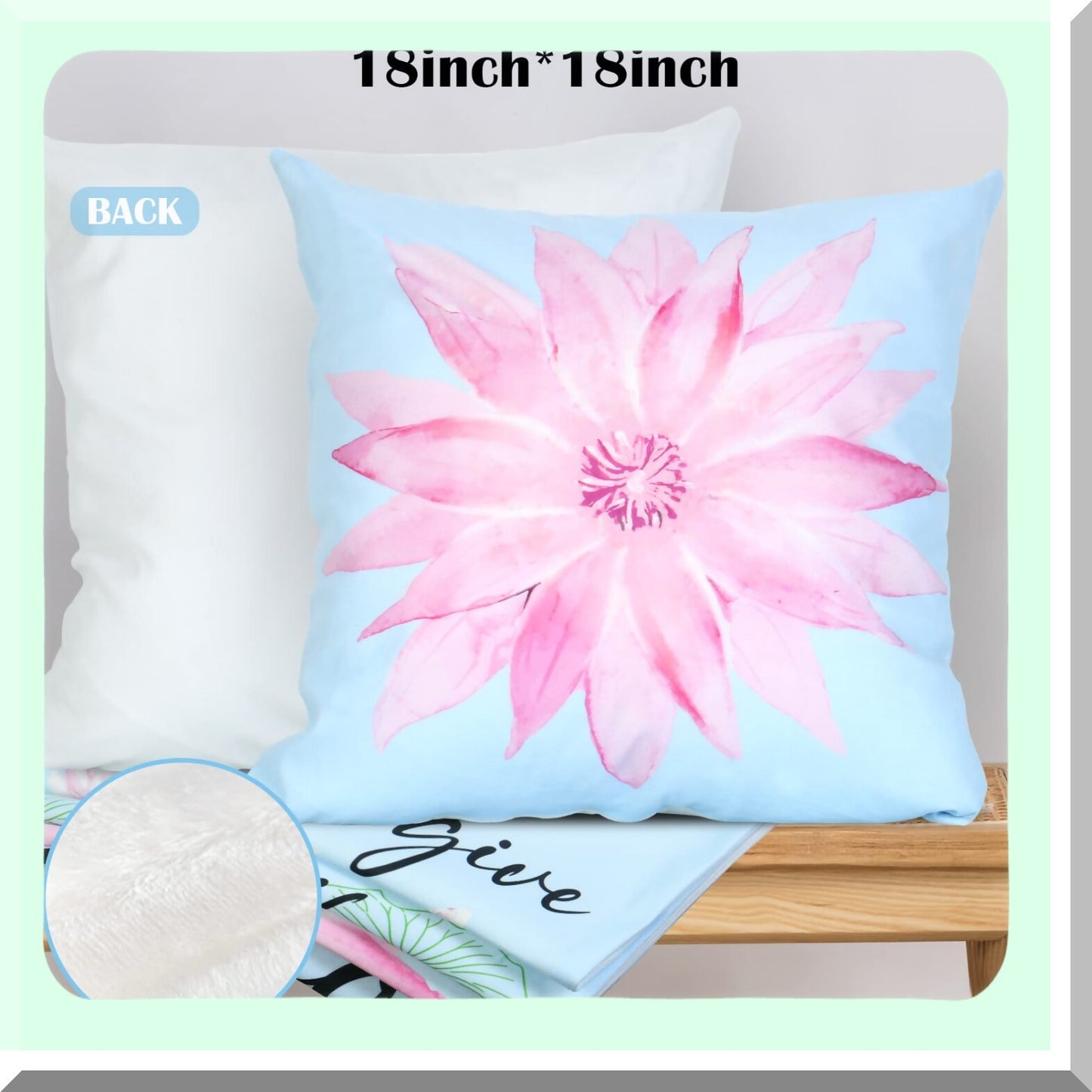 Blue Bloom Farmhouse Floral Pillow Covers - Hello Spring 18x18inch Decorative Cushion for Summer Outdoor Decorations, Daisy Couch Pillows