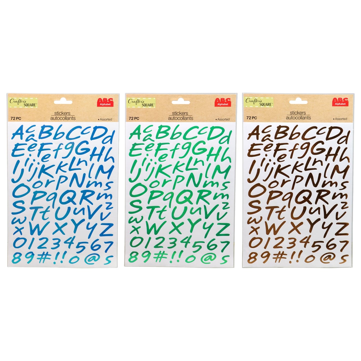 Crafter's Square Foil Alphabet Stickers, 72-ct. Packs (Pack of 36)