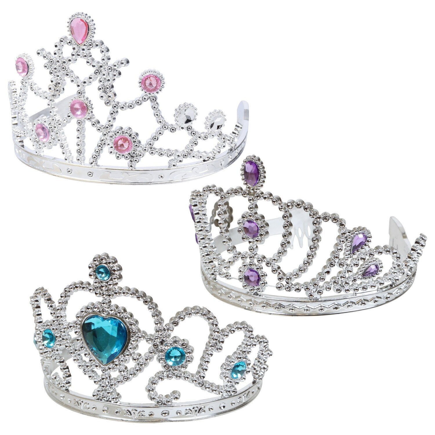 Just Pretending Dress-Up Plastic Princess Tiaras (Pack of 24)