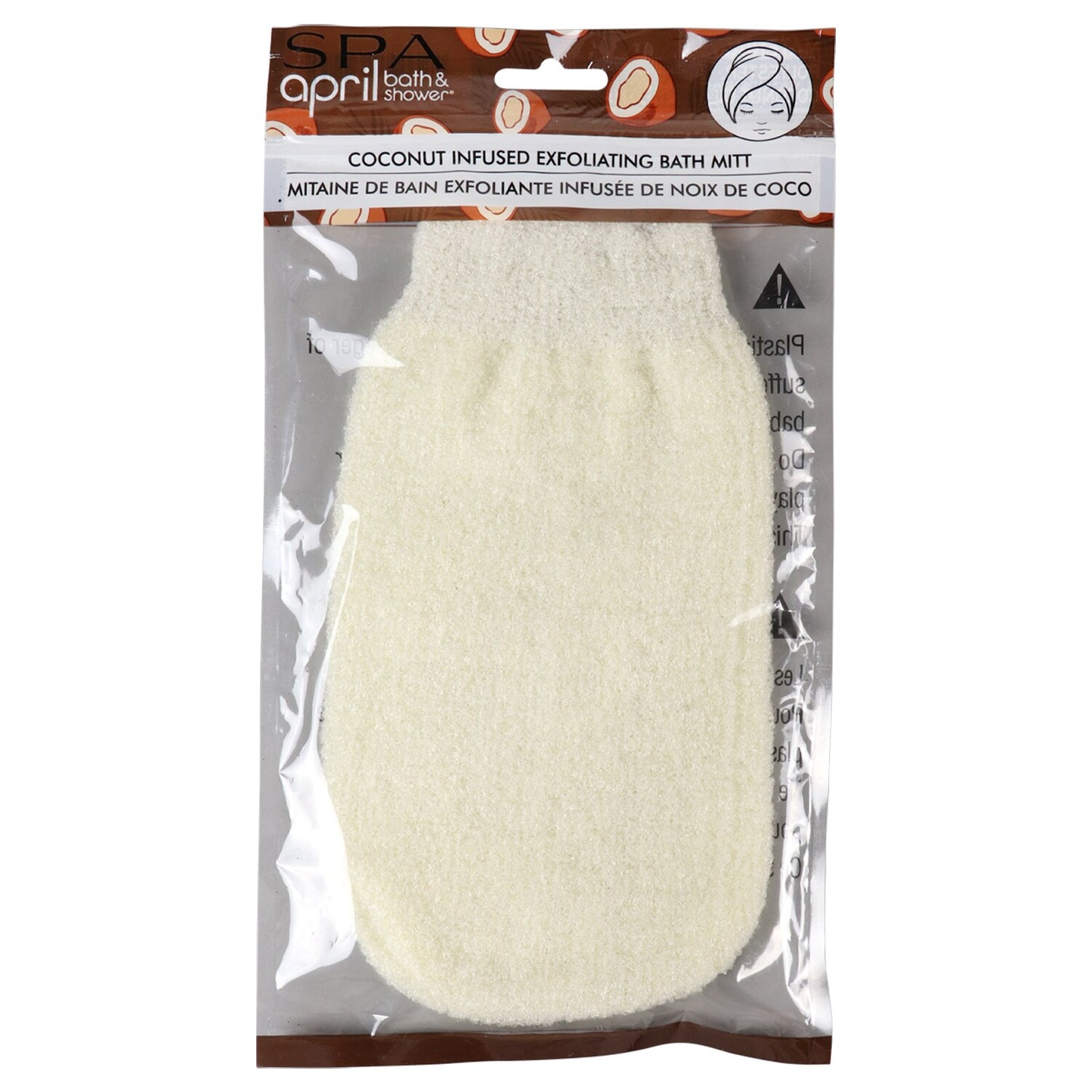 April Bath & Shower Coconut Infused Exfoliating Bath Mitts (Pack of 24)