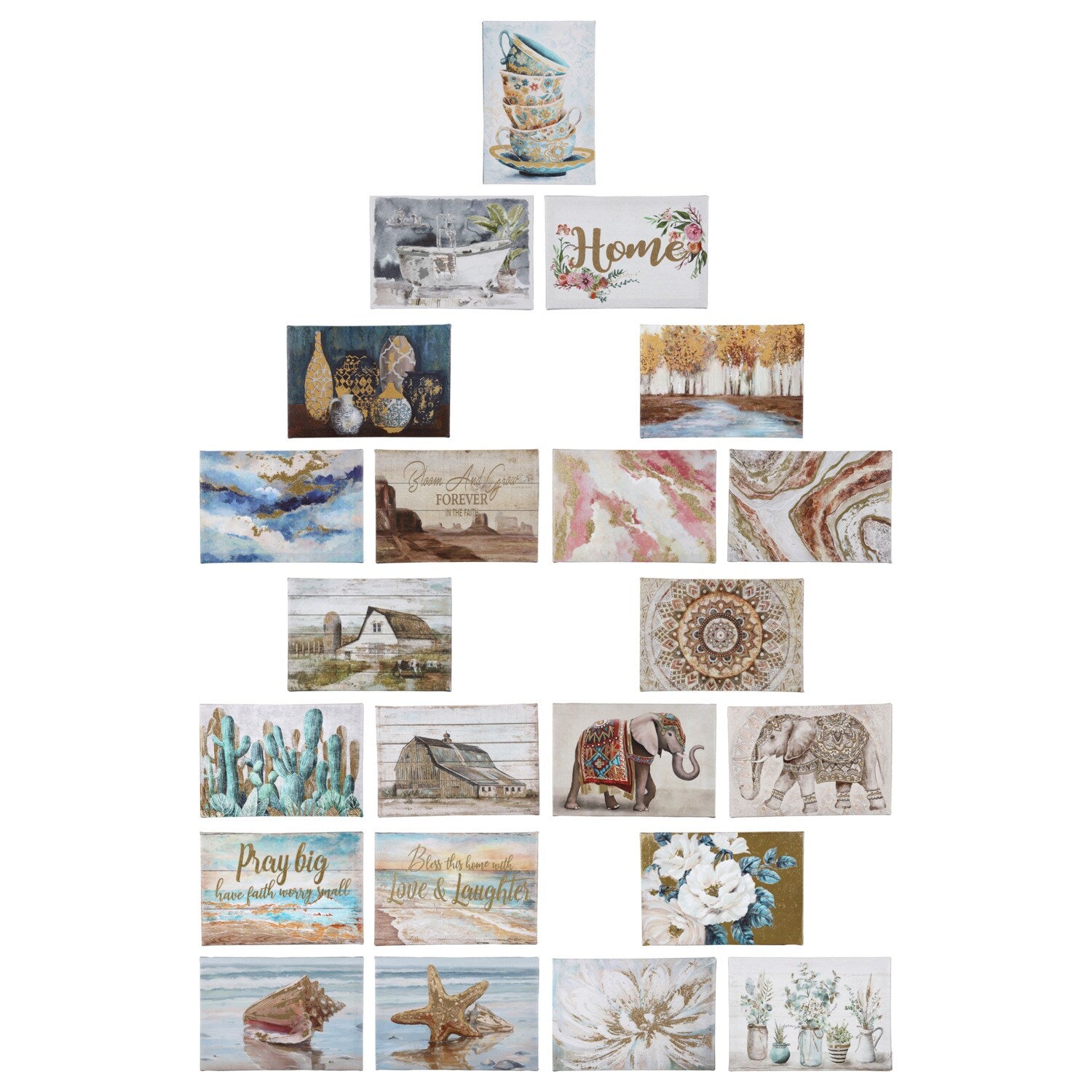 Decorative Canvas Prints with Foil, 5.875x8.625-in. (Pack of 22)