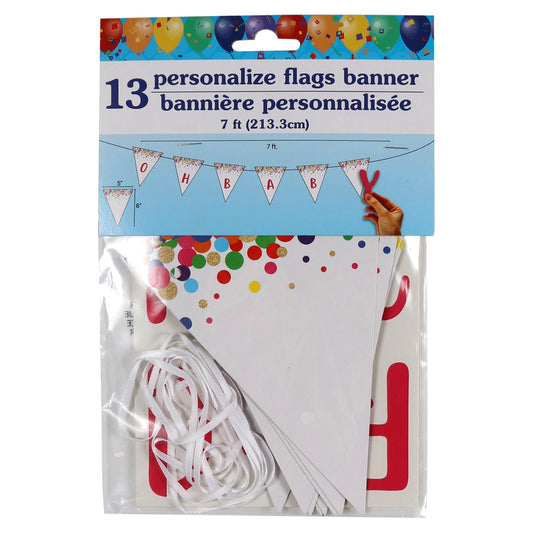 Personalized Flag Banners, 7-ft. (Pack of 24)