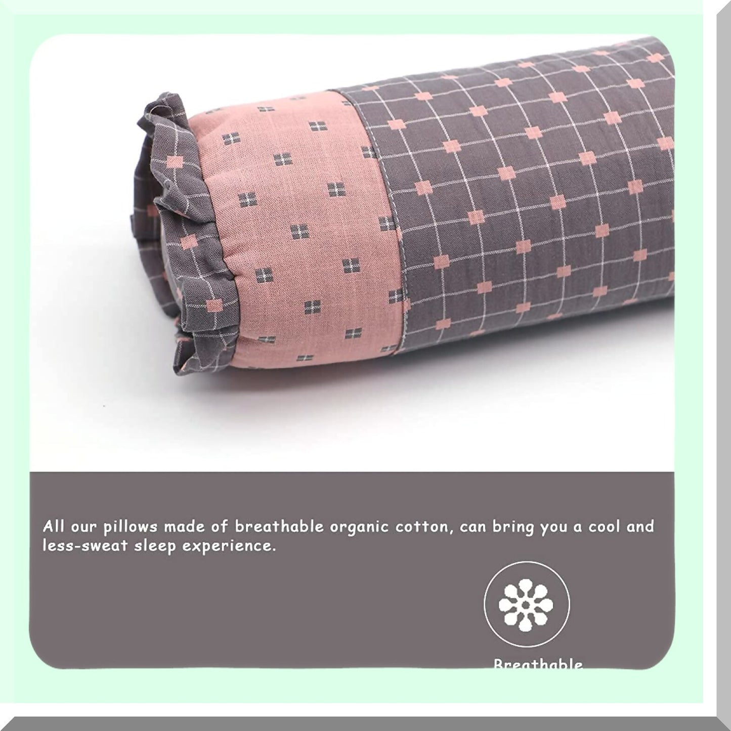 OrthoRest Buckwheat Support Pillow - Cervical Neck Pillow for Side and Back Sleepers - Removable Washable Cover - 16x4 inch - Gray