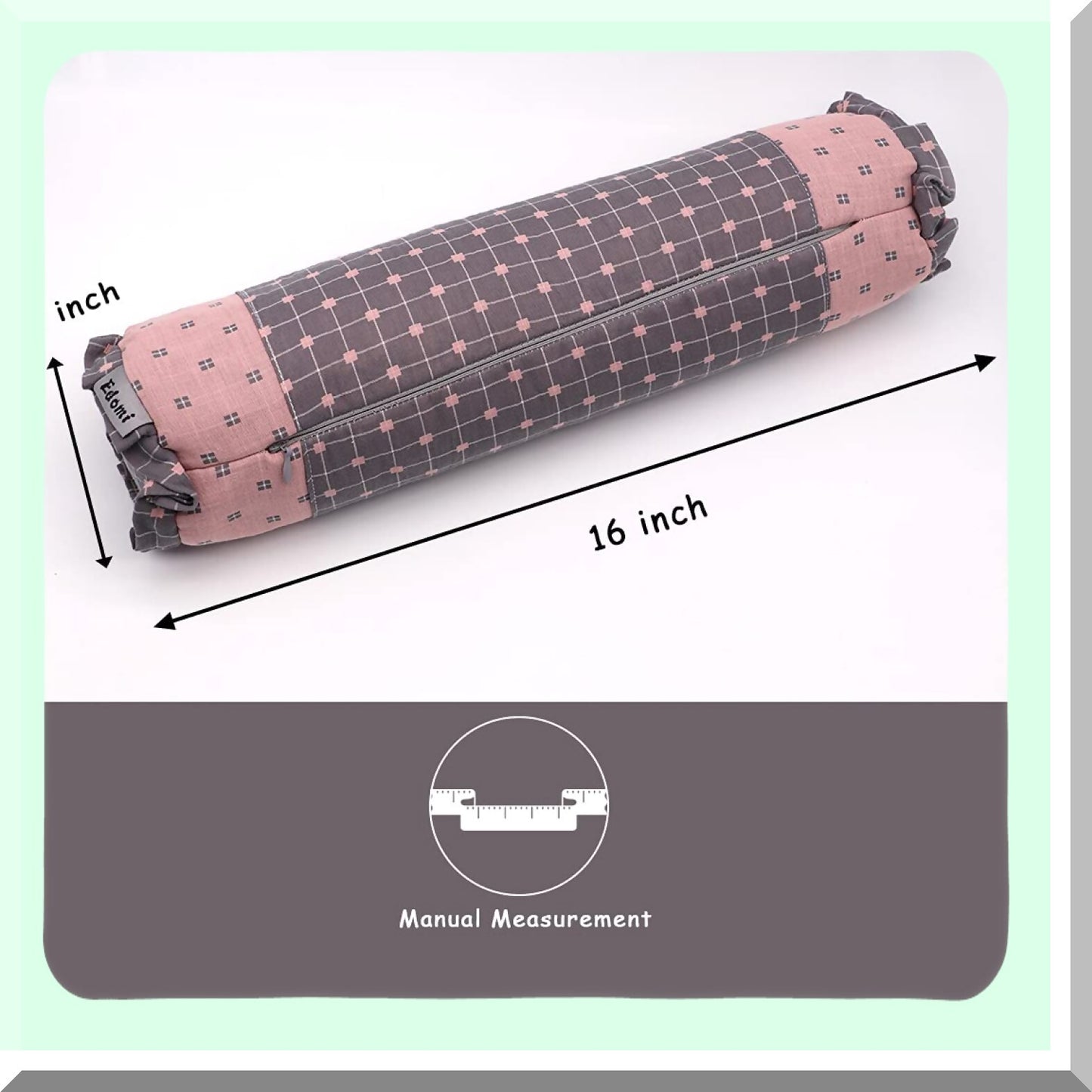 OrthoRest Buckwheat Support Pillow - Cervical Neck Pillow for Side and Back Sleepers - Removable Washable Cover - 16x4 inch - Gray