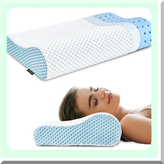 OrthoRest Memory Foam Contour Pillow - Ergonomic Cervical Support for Neck Pain Relief, Side Back Stomach Sleeper - Orthopedic Bed Pillow