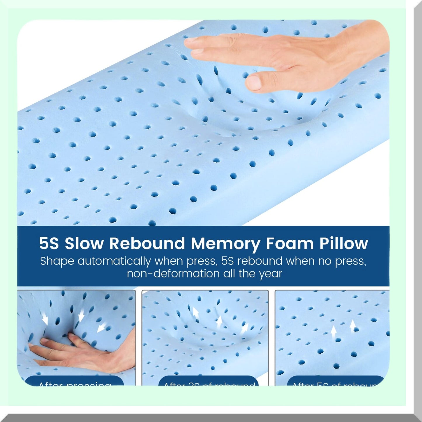 OrthoRest Memory Foam Contour Pillow - Ergonomic Cervical Support for Neck Pain Relief, Side Back Stomach Sleeper - Orthopedic Bed Pillow