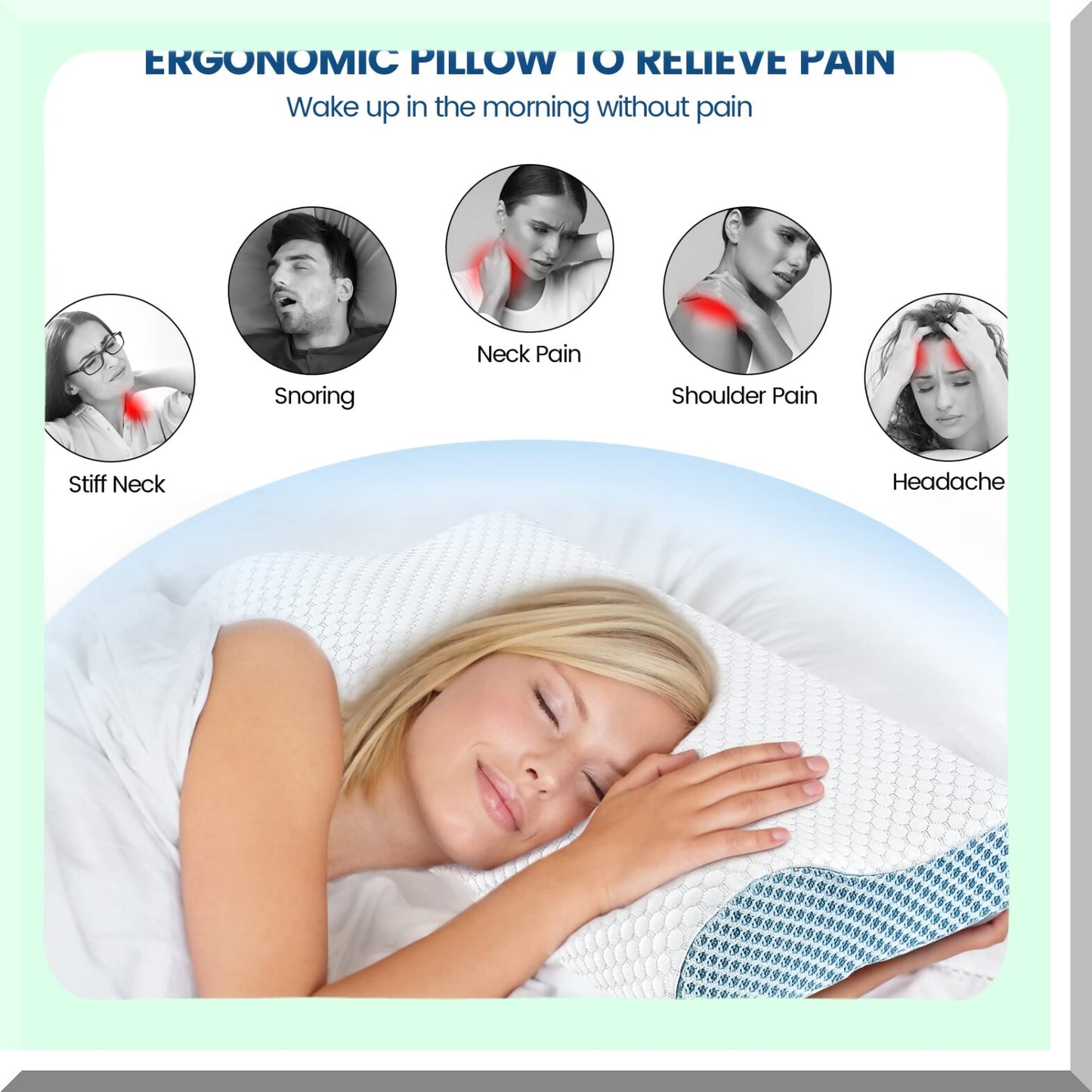 OrthoRest Memory Foam Contour Pillow - Ergonomic Cervical Support for Neck Pain Relief, Side Back Stomach Sleeper - Orthopedic Bed Pillow