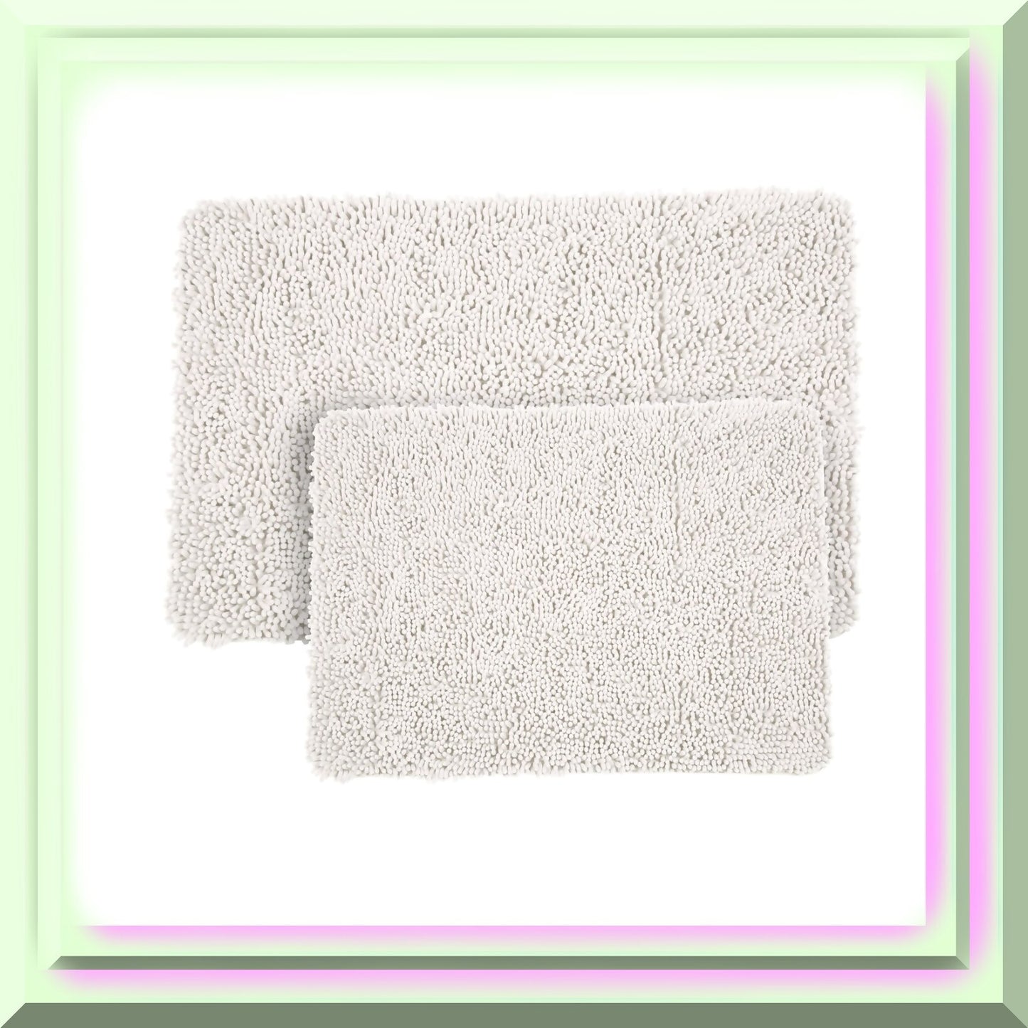 2 Piece Memory Foam Shag Bath Mat Set