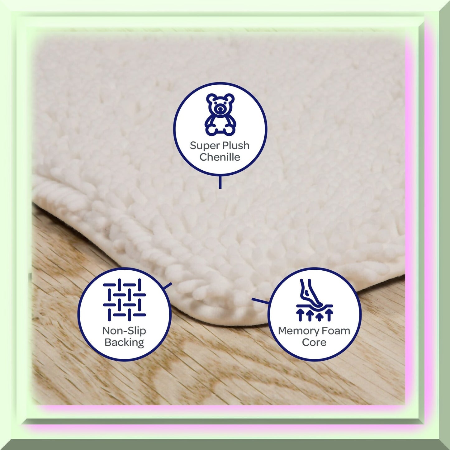 2 Piece Memory Foam Shag Bath Mat Set