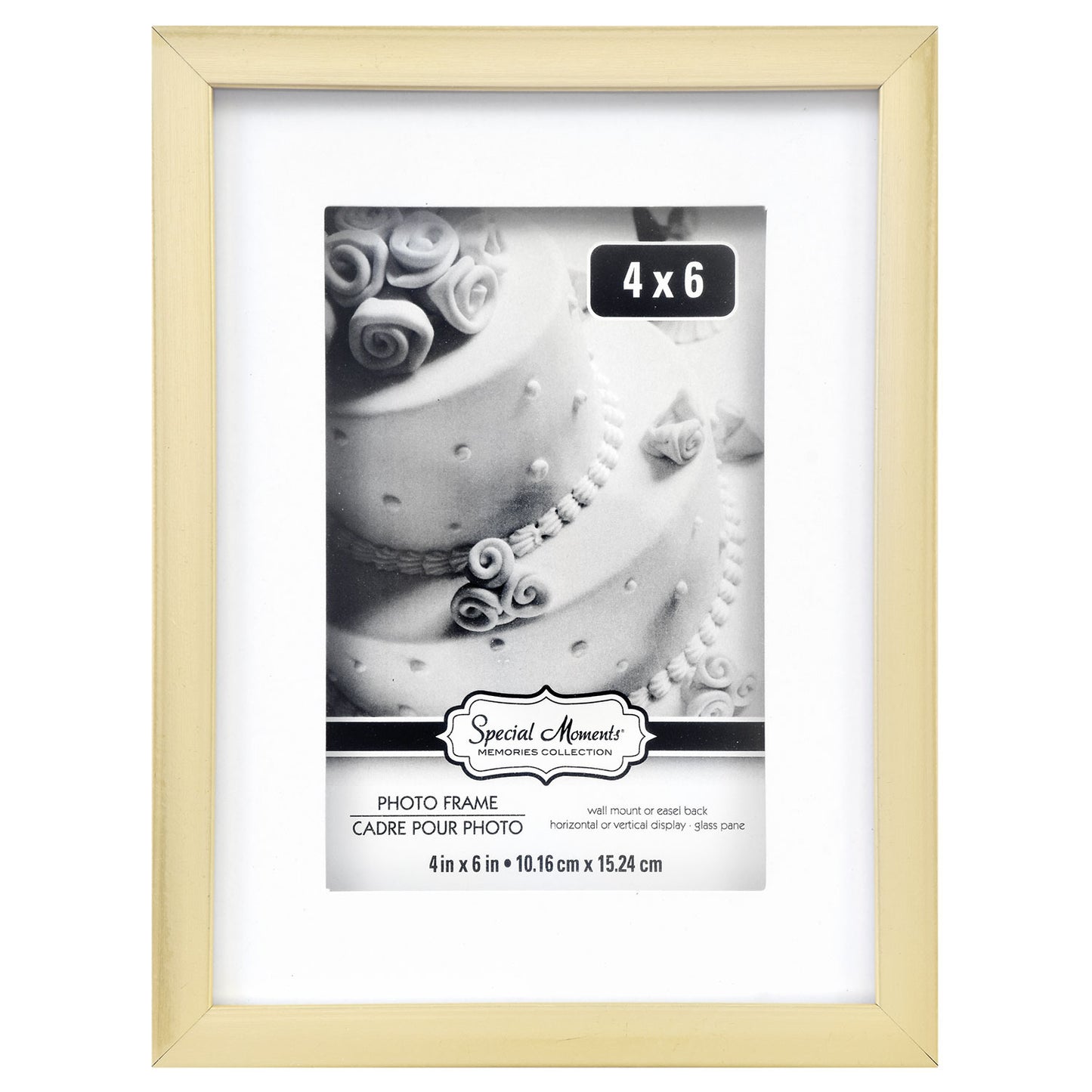 Special Two-Tone Matted Gold Plastic Photo Frames, 4x6 in. (Pack of 12)