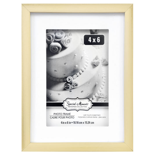 Special Two-Tone Matted Gold Plastic Photo Frames, 4x6 in. (Pack of 12)