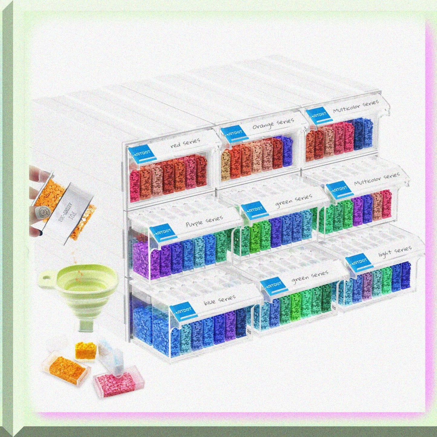 9 Pack Stackable Storage Containers for Diamond Painting