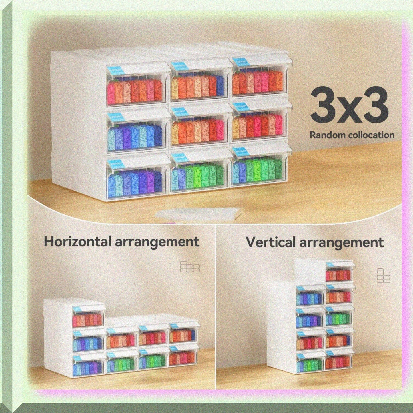 9 Pack Stackable Storage Containers for Diamond Painting