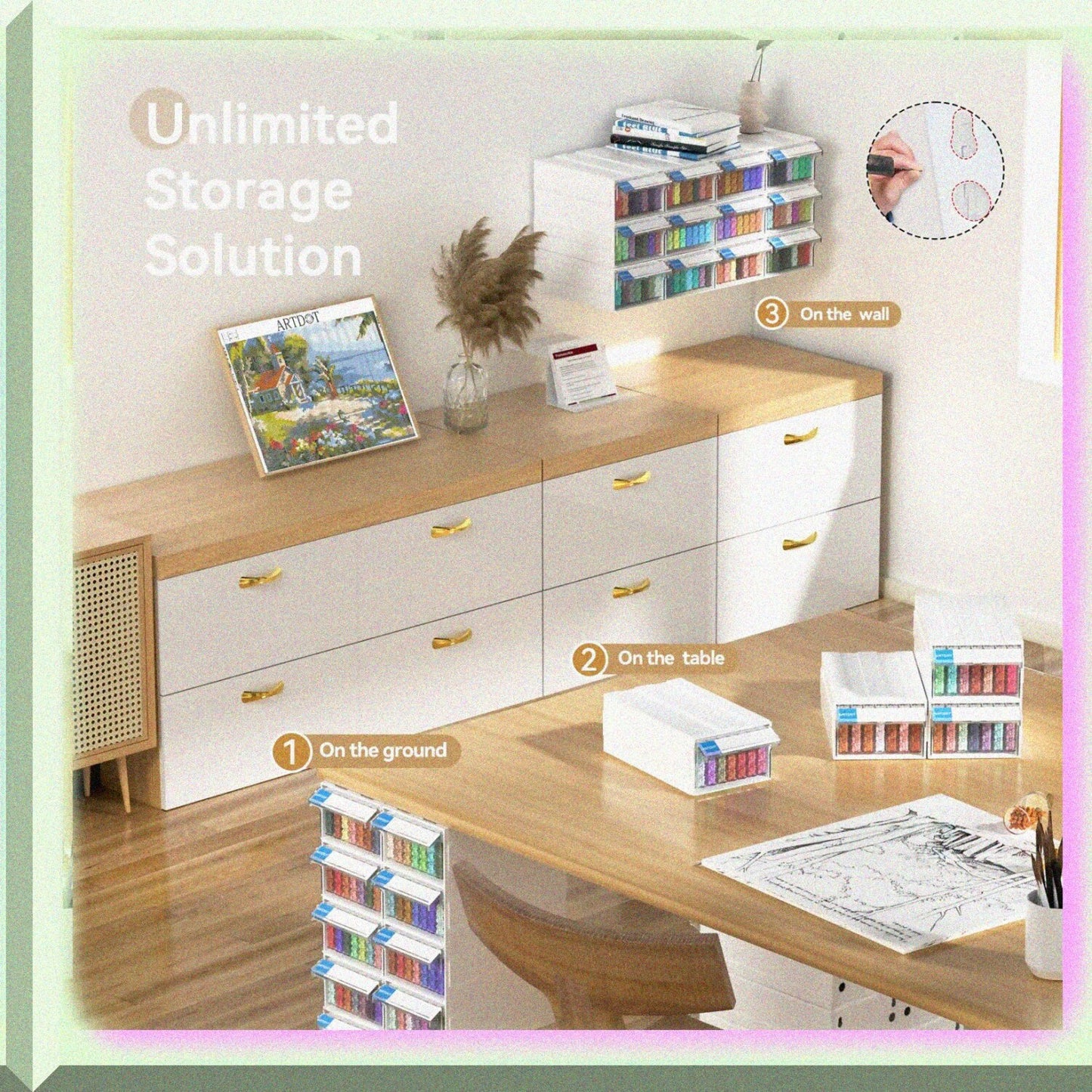 9 Pack Stackable Storage Containers for Diamond Painting
