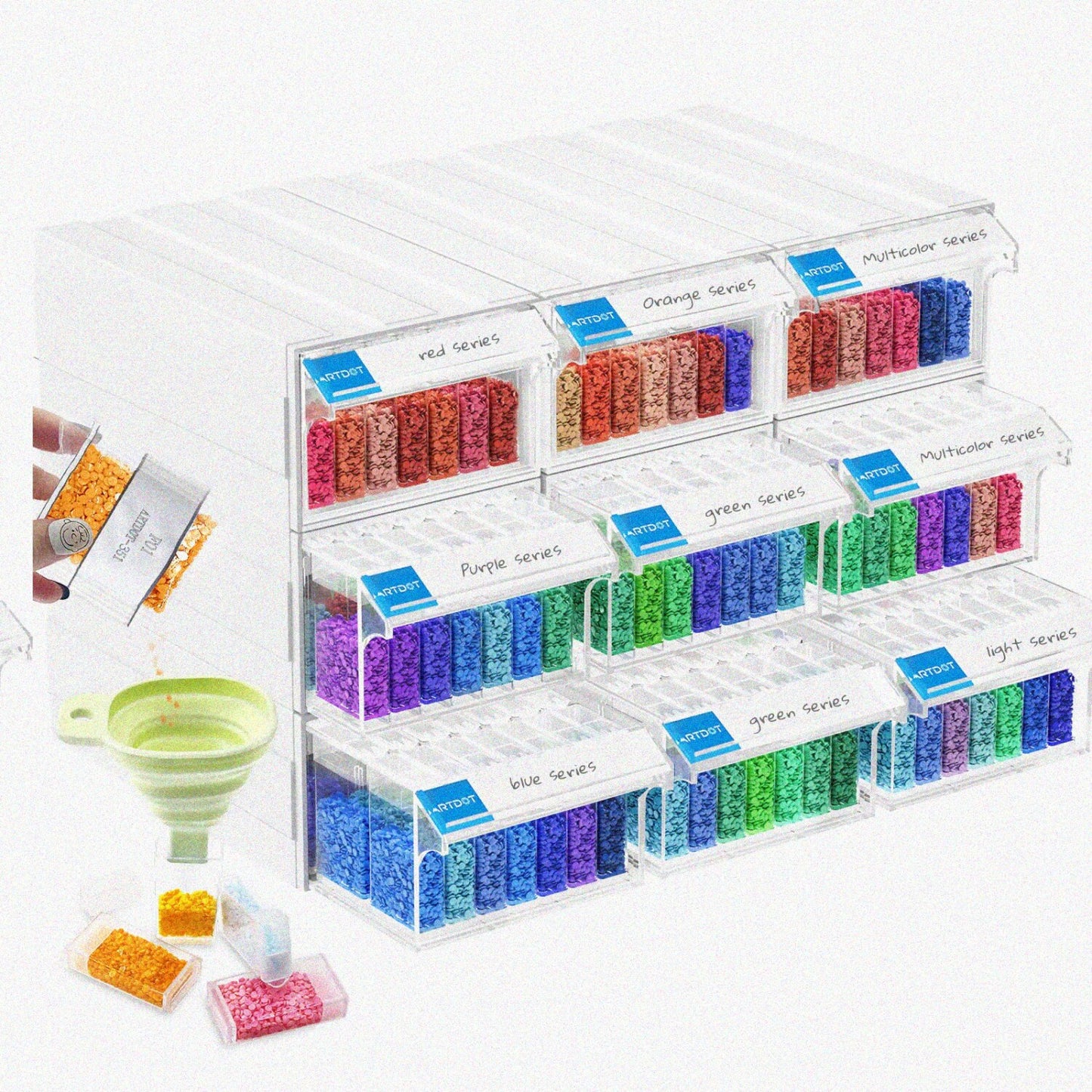 9 Pack Stackable Storage Containers for Diamond Painting