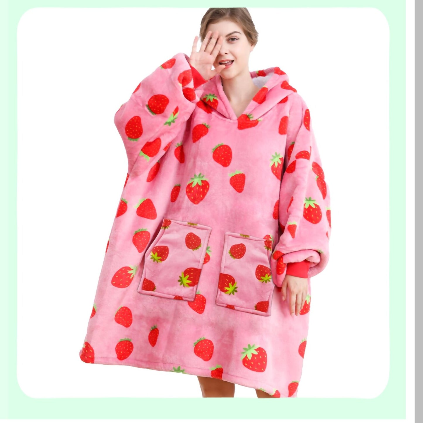 CozyCloud Oversized Fluffy Sherpa Blanket - Ultra Soft Plush Comfort for All Sizes, Strawberry Red