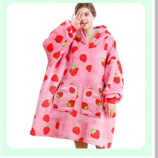 CozyCloud Oversized Fluffy Sherpa Blanket - Ultra Soft Plush Comfort for All Sizes, Strawberry Red