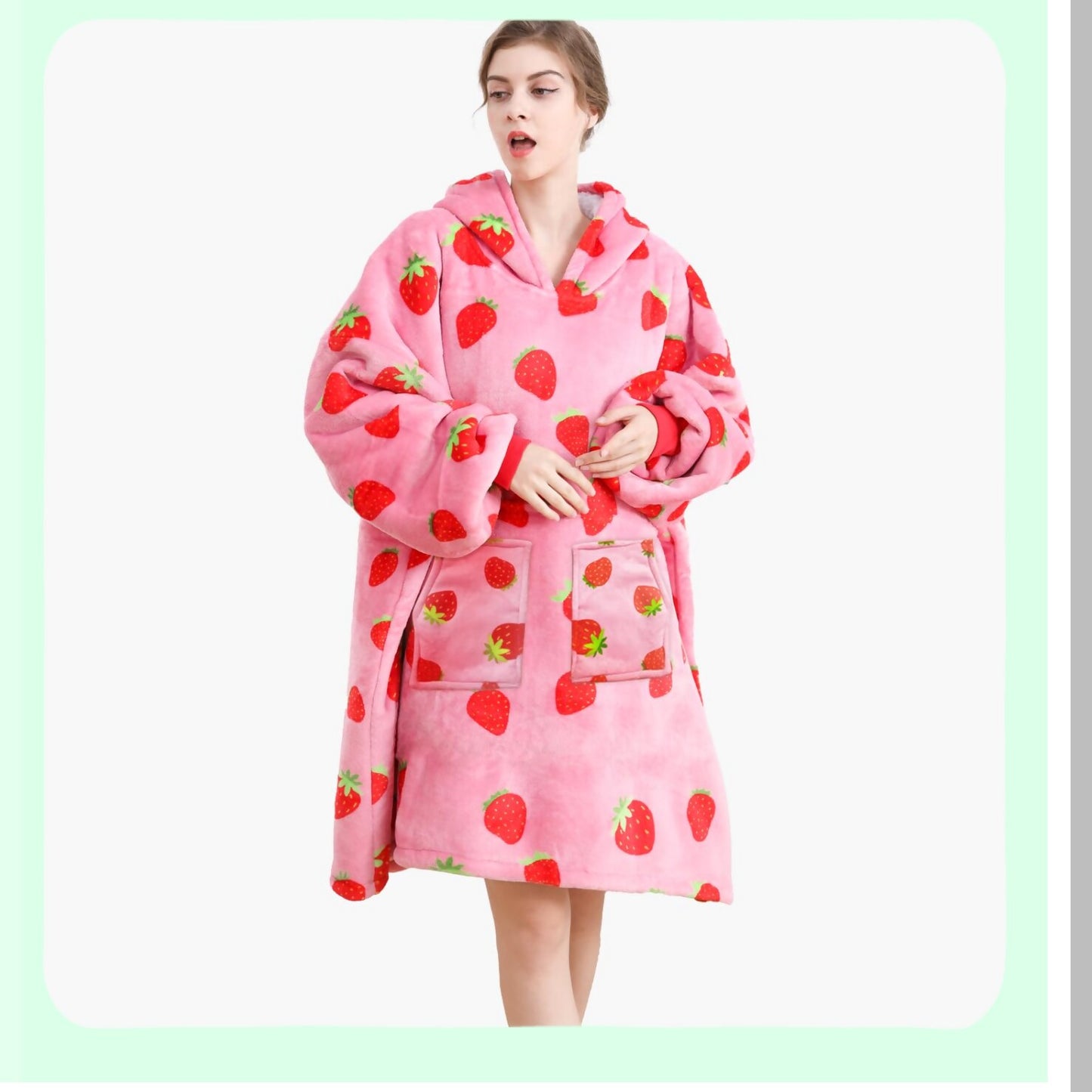 CozyCloud Oversized Fluffy Sherpa Blanket - Ultra Soft Plush Comfort for All Sizes, Strawberry Red