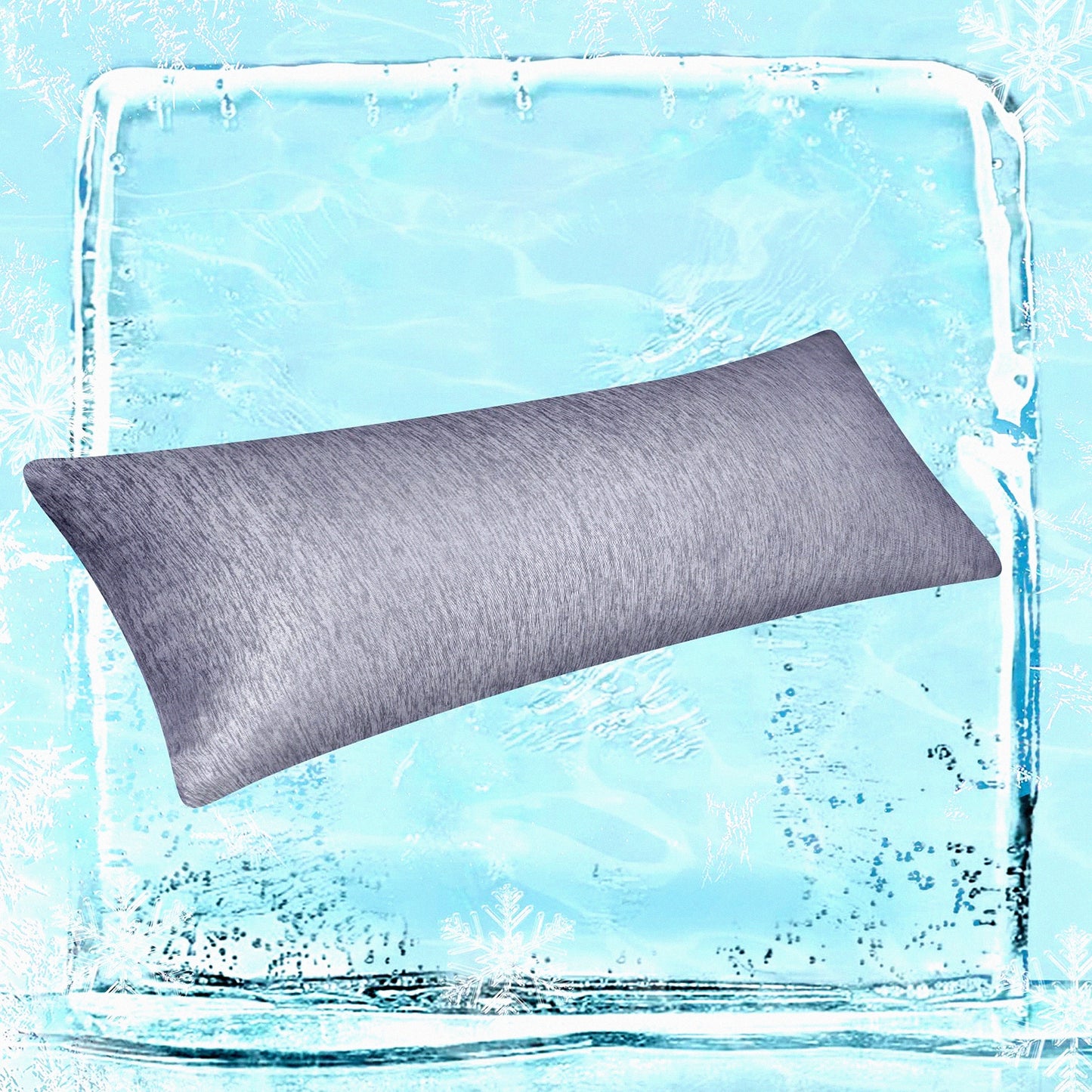 CoolMax Body Pillowcase - Sweat-Wicking Cooling Pillow Cover for Hot Sleepers, Breathable Body Size Pillow Protector with Hidden Zipper, Grey