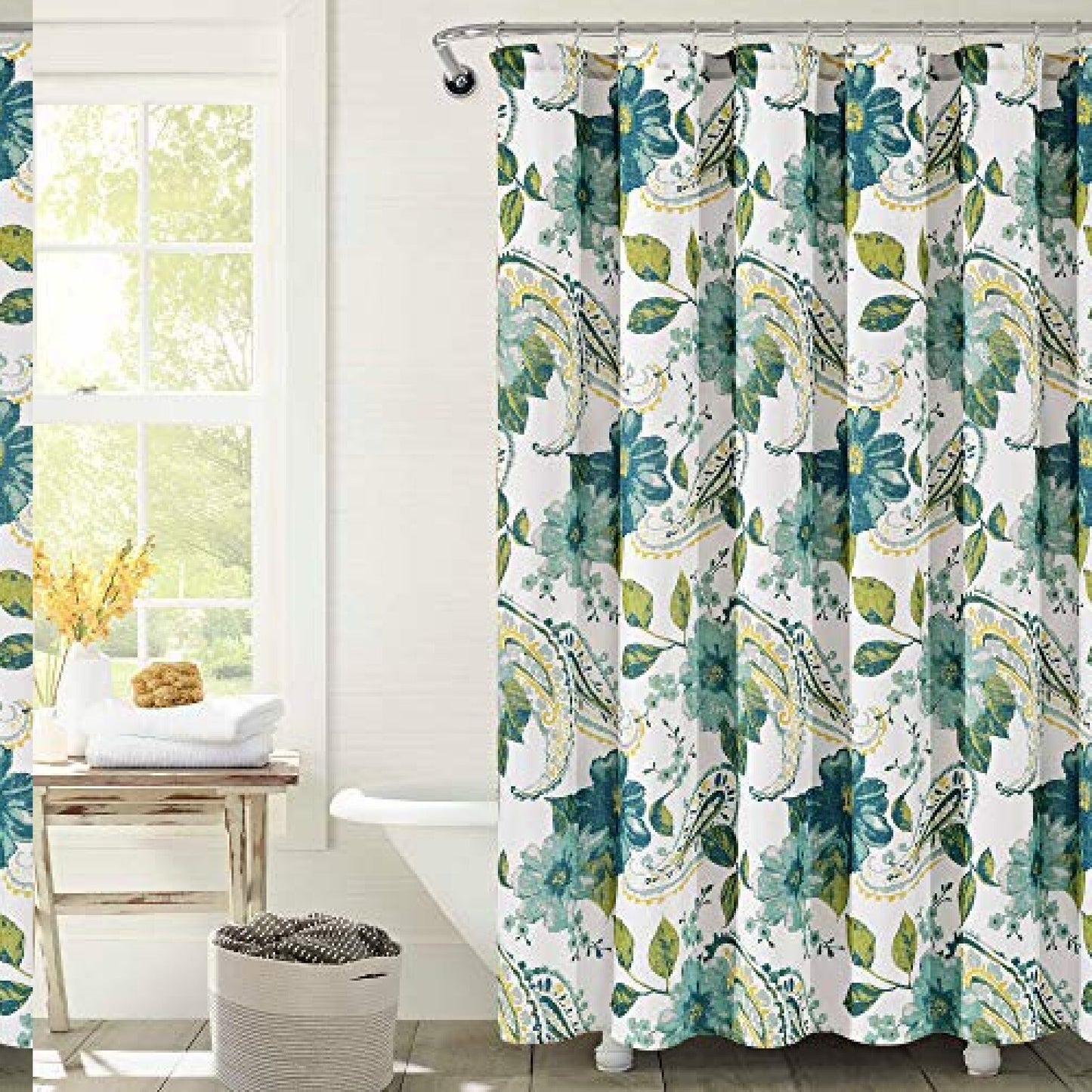 Floral Paisley Shower Curtain 72"x72" Blue
