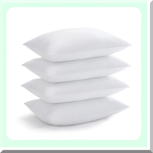 CoolDream Plush Pillows - Premium Soft 3D Down Alternative Fill for Back, Stomach or Side Sleepers - Hotel Quality Cooling Bed Pillows (Pack of 4)