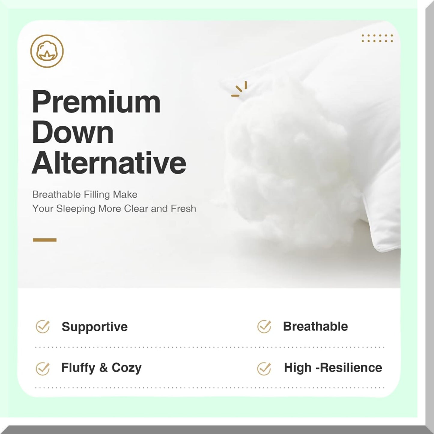 CoolDream Plush Pillows - Premium Soft 3D Down Alternative Fill for Back, Stomach or Side Sleepers - Hotel Quality Cooling Bed Pillows (Pack of 4)