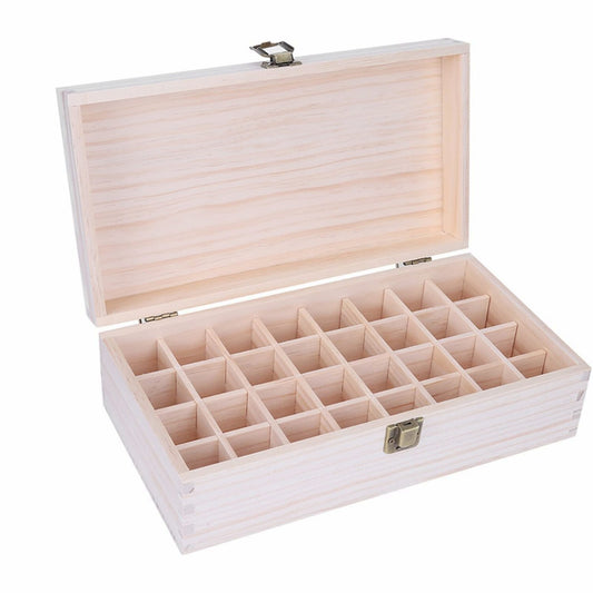 Wooden 32-Slot Storage Box Organizer