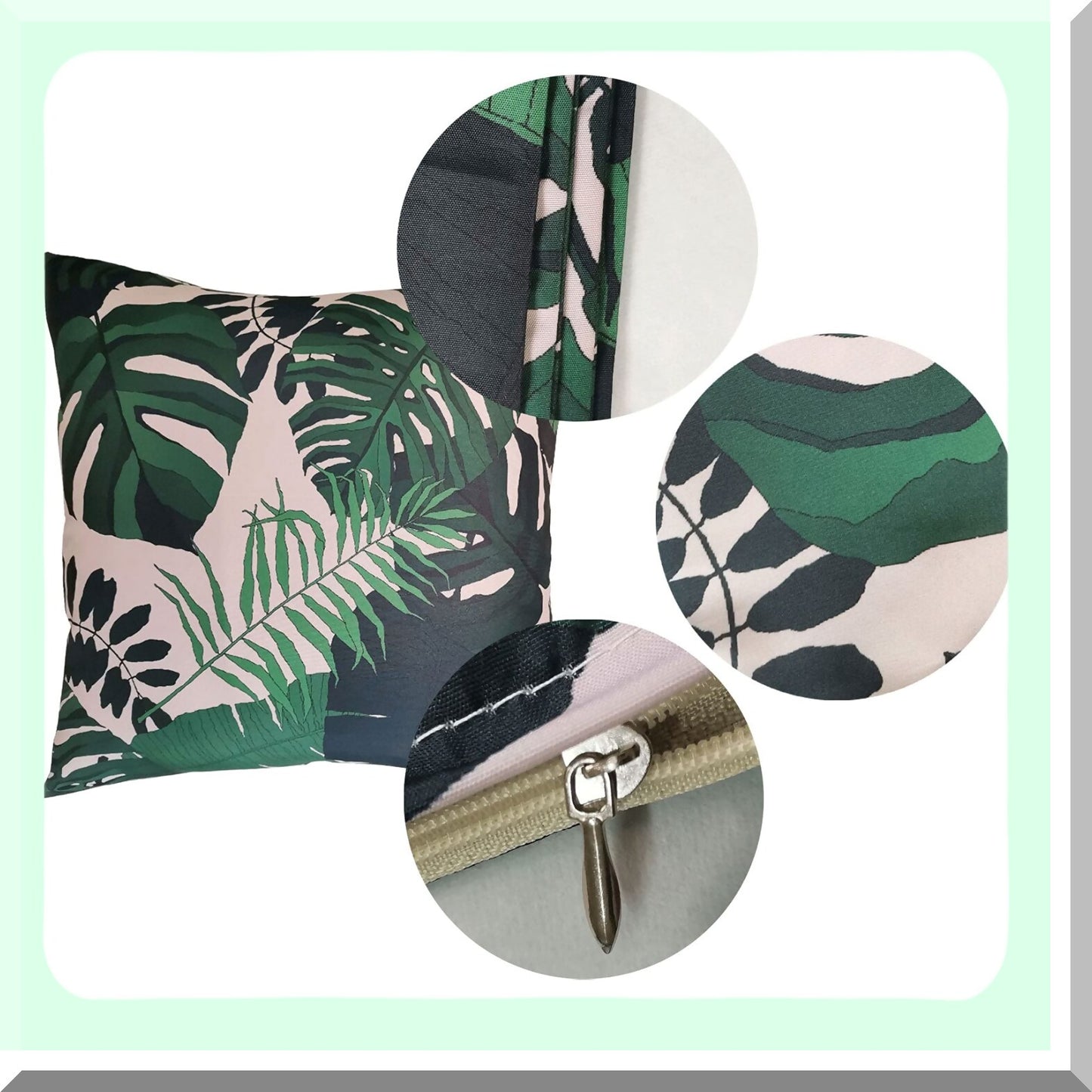 Tropical Jungle Palm Leaves Decorative Pillow Covers - Set of 2, 18x18" Throw Pillowcase for Sofa & Bedroom, Seamless Cushion Case for Home Decor