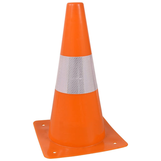 Tool Hardware Plastic Safety Cones with Reflective Strips, 7.375x12 in. (Pack 24