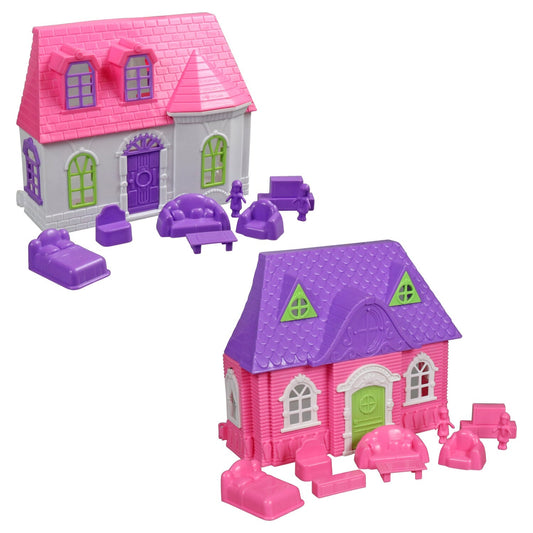 Doll House with Furniture and People, 5.875x4.75x2.125-in. (Pack of 24)