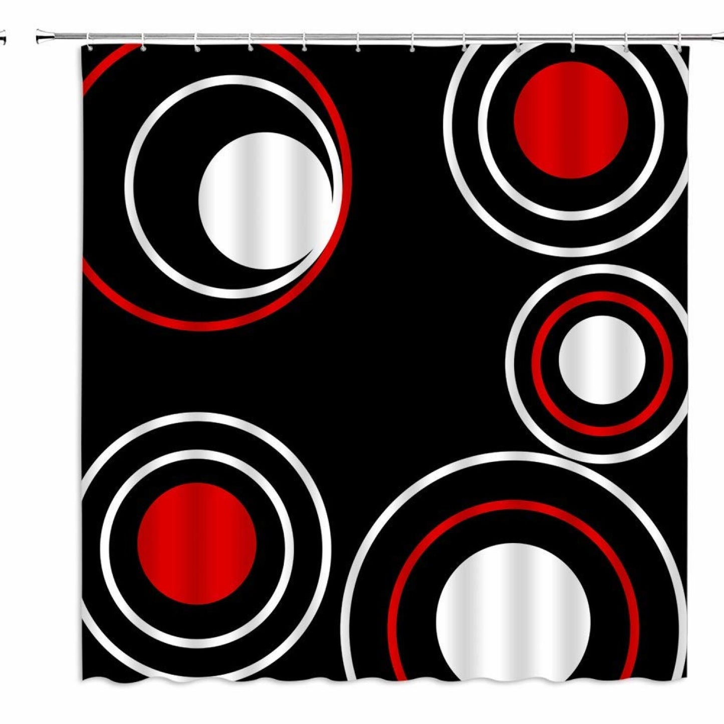 Black Red Polka Dot Shower Curtain 70x70 inch