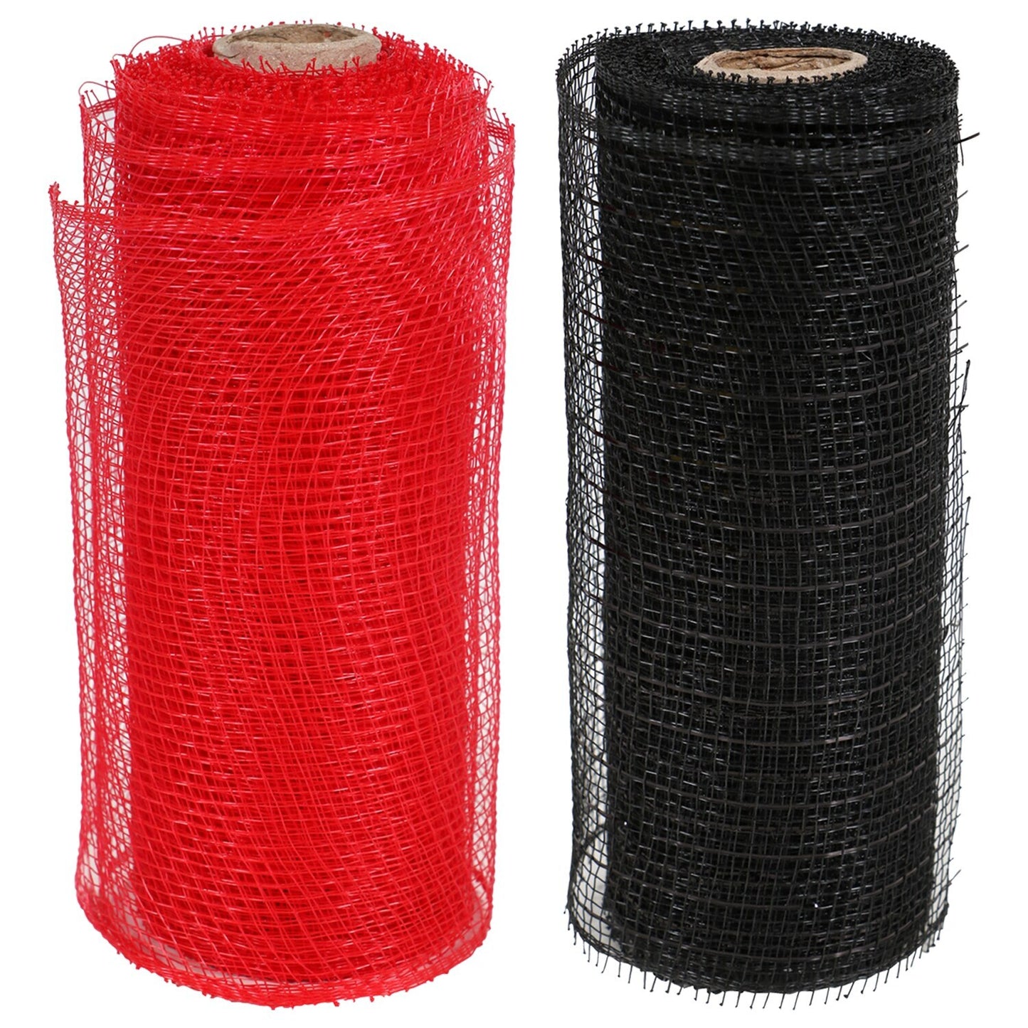 Floral Garden Red and Black Polyester Deco Mesh, 5-yd. Rolls (Pack of 6)