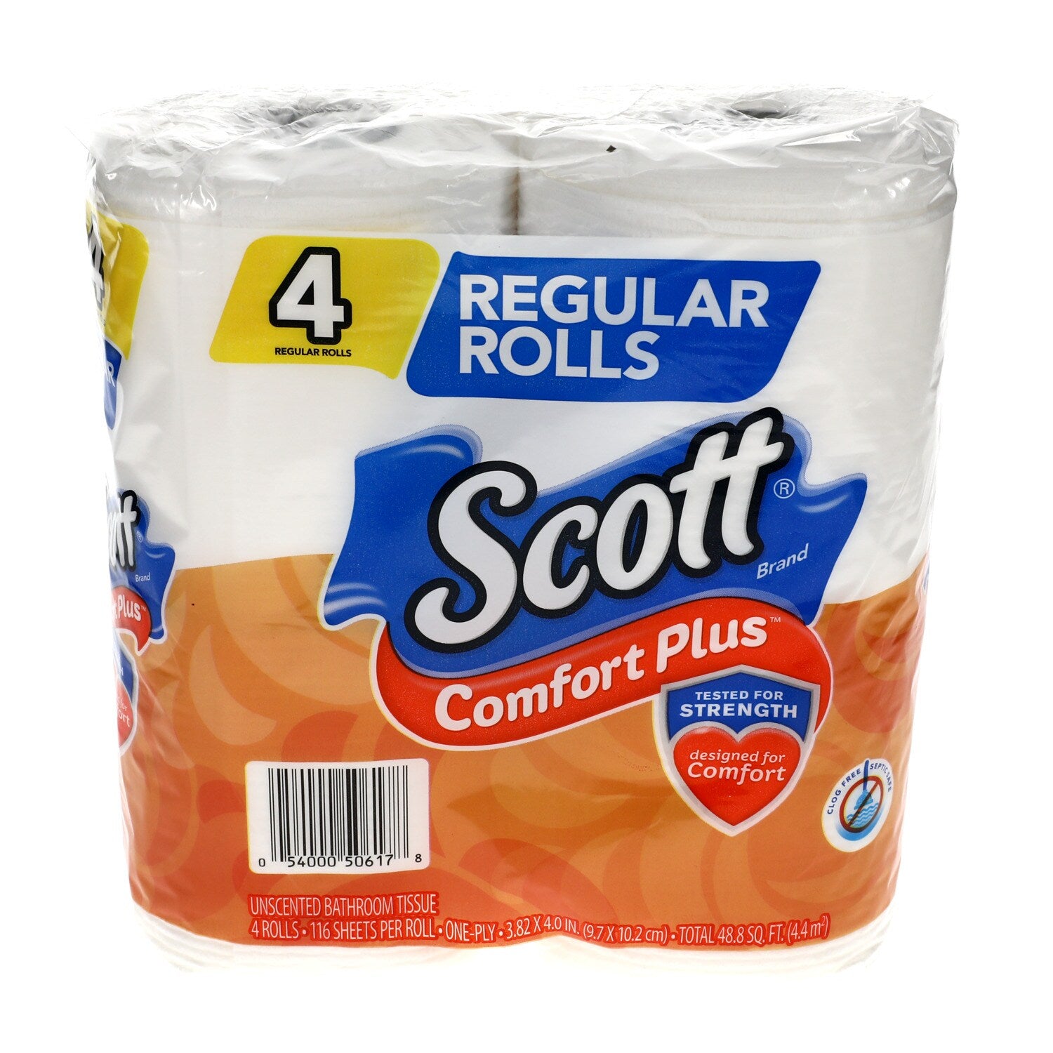 Scott Comfort Plus 1-Ply Bathroom Tissue, 4-ct. Packs (Pack of 12)