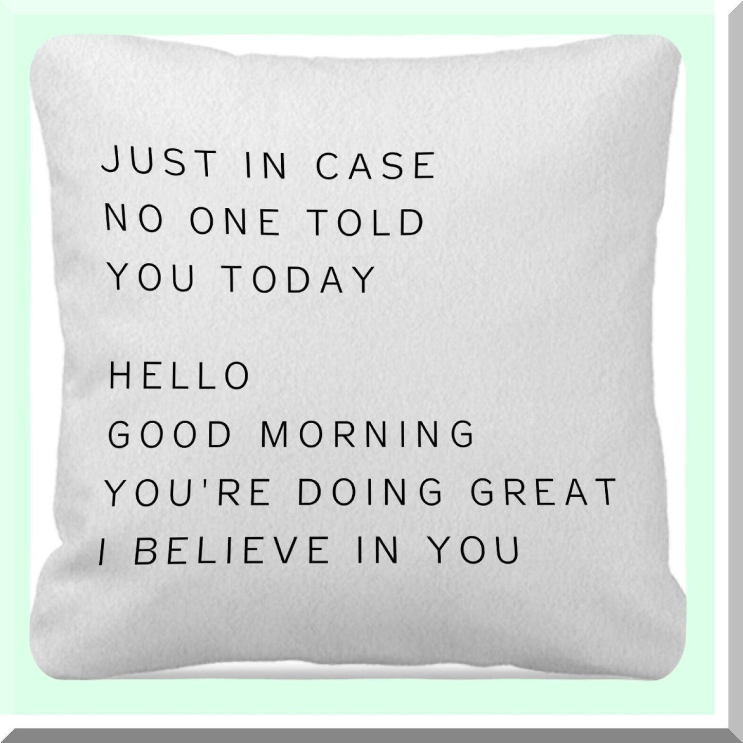 Motivational Message Pillow Covers - Encouraging Gifts for Women & Girls - Inspirational Decor for Bedroom - Positive Affirmation Cushion Cases - 18x18 Size - Just in Case Reminder