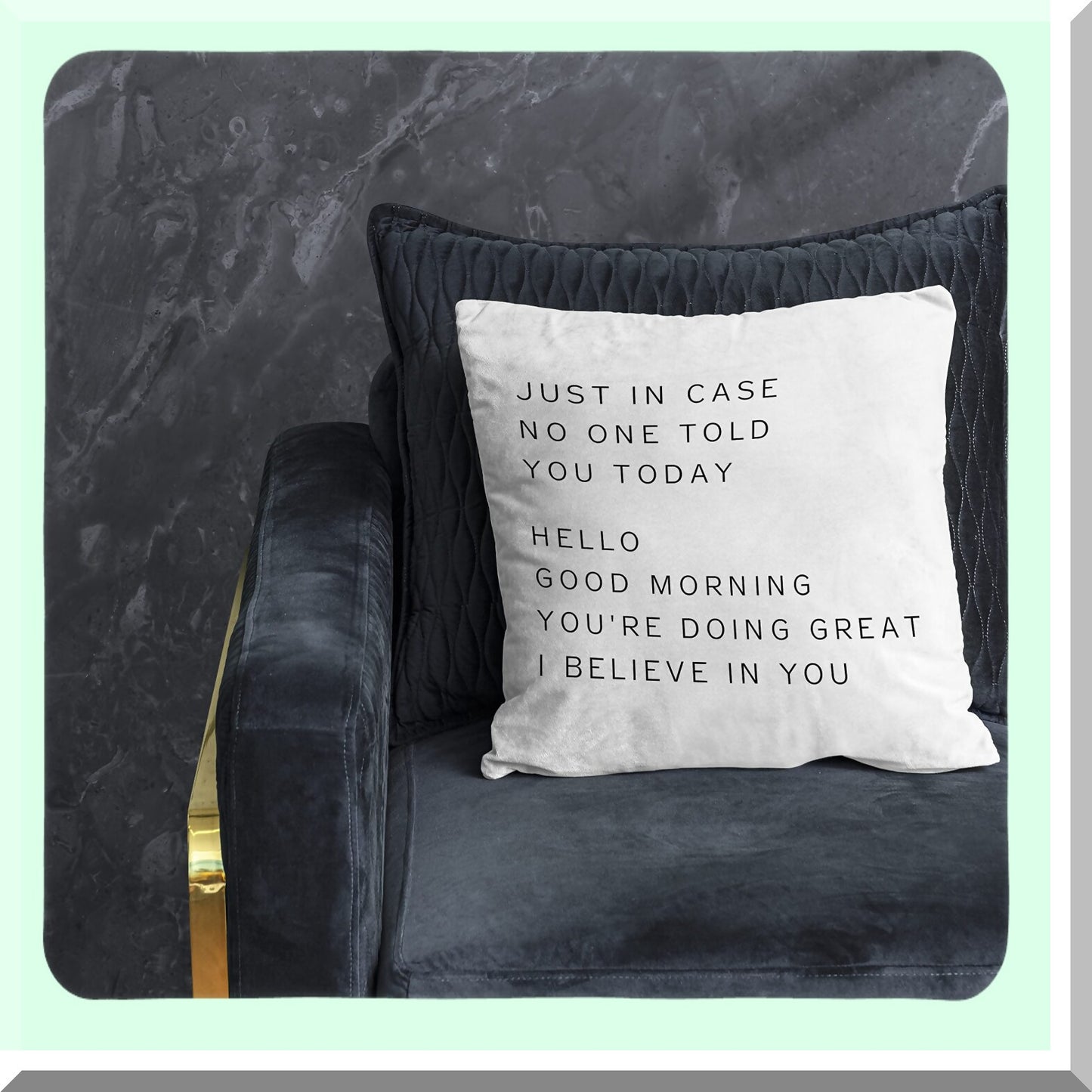 Motivational Message Pillow Covers - Encouraging Gifts for Women & Girls - Inspirational Decor for Bedroom - Positive Affirmation Cushion Cases - 18x18 Size - Just in Case Reminder