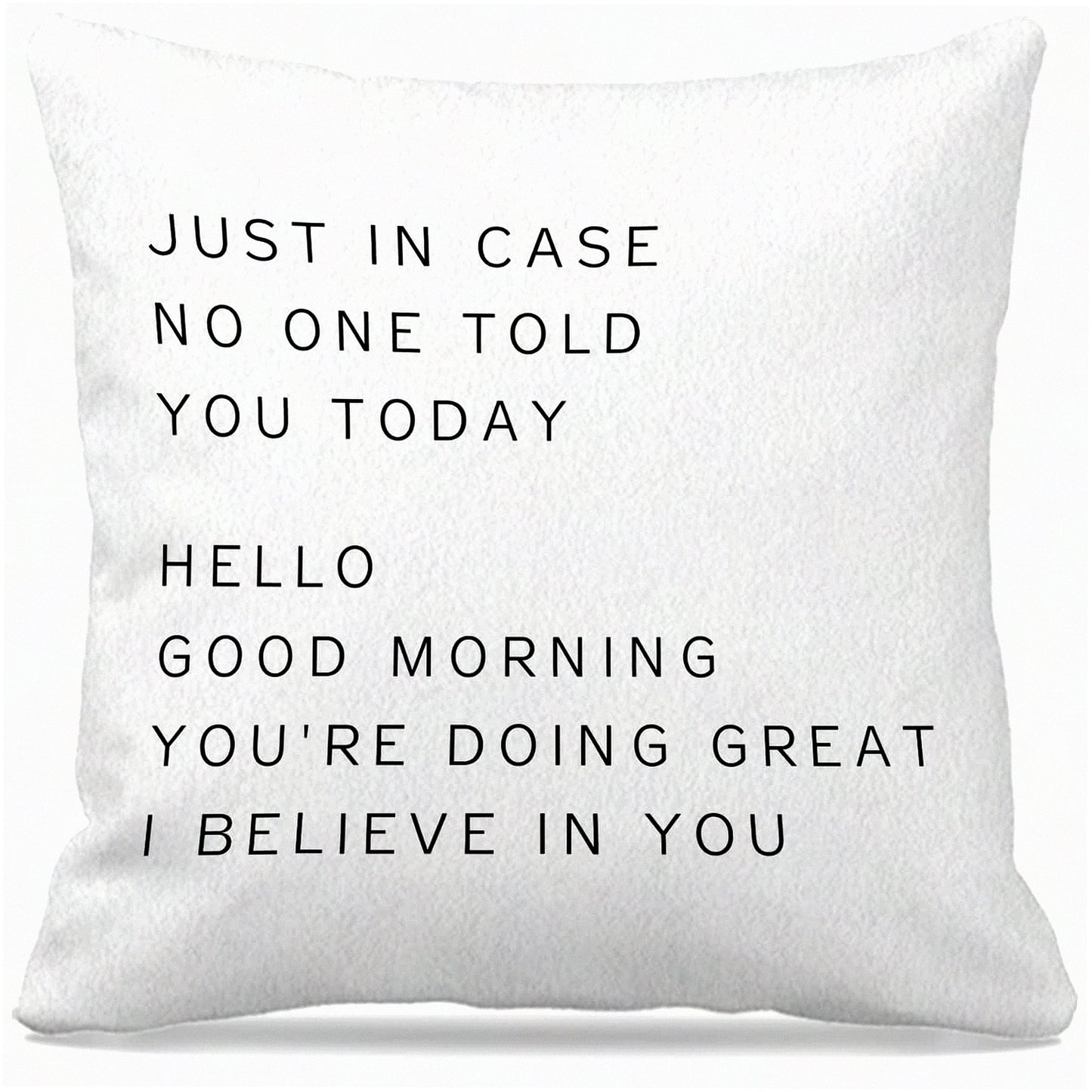 Motivational Message Pillow Covers - Encouraging Gifts for Women & Girls - Inspirational Decor for Bedroom - Positive Affirmation Cushion Cases - 18x18 Size - Just in Case Reminder