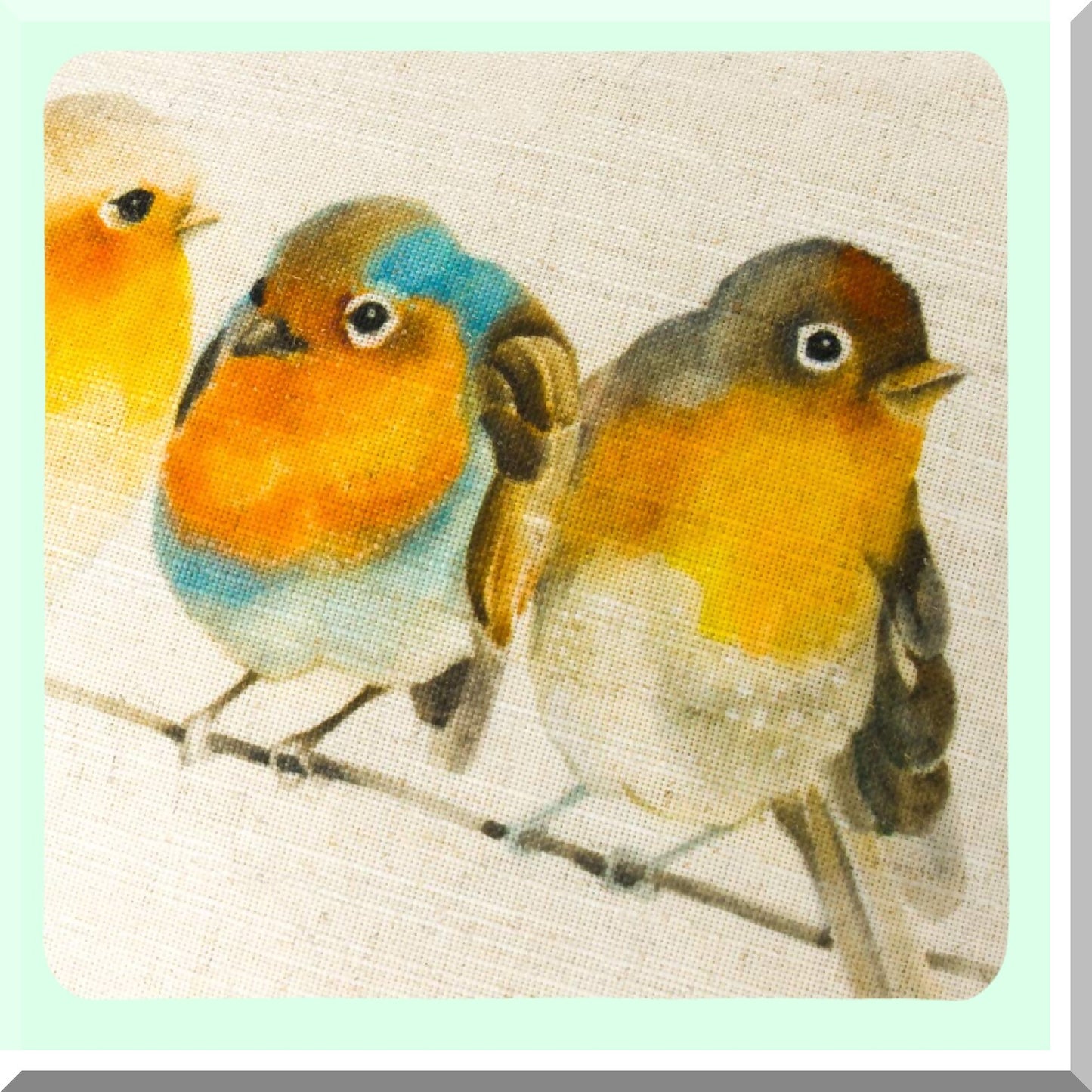 Watercolor Birds Linen Pillow Cover - Decorative Rectangular Cushion Case for Sofa, Bedroom, Couch & Chair - Hand Drawn Accent - 14 X 24 Inches