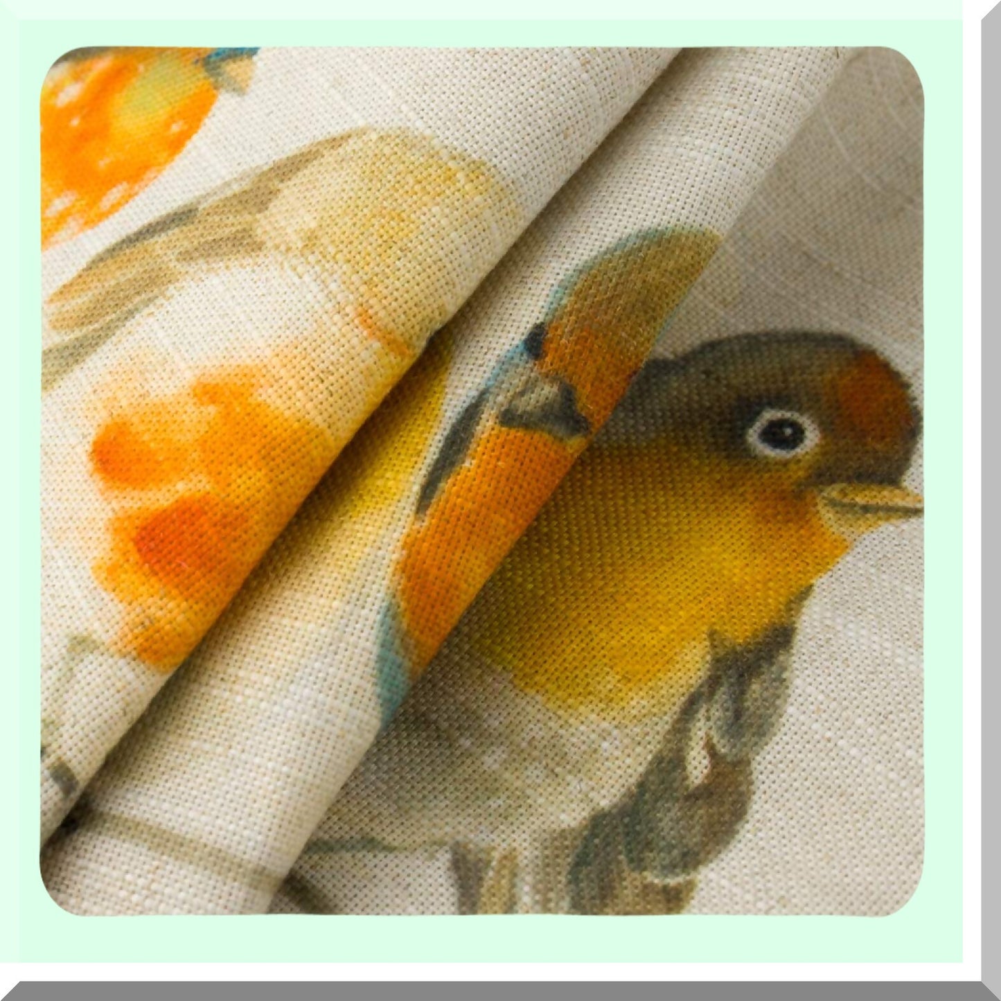 Watercolor Birds Linen Pillow Cover - Decorative Rectangular Cushion Case for Sofa, Bedroom, Couch & Chair - Hand Drawn Accent - 14 X 24 Inches